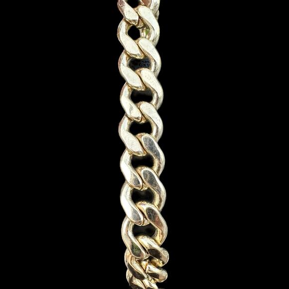 Chunky Gold Tone Cuban Curb Chain Thick 80s 90s Mob Wife Necklace Vintage 23” - Picture 3 of 5